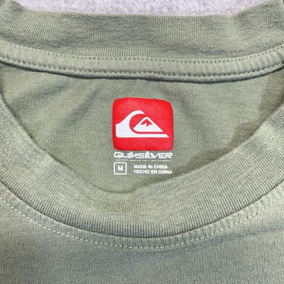 Quiksilver T-Shirt Men’s Medium Green Embroidered Logo Surf Skate Y2K - Picture 4 of 10